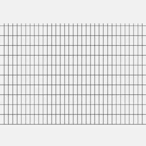 Potężny panel ogrodzeniowy 2D o wysokości 203 cm i szerokości 250 cm, wykonany z grubego drutu 6/5/6 mm, malowany proszkowo na kolor antracytowy RAL 7016